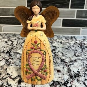 Country Soul 6" Tall 'Survivor' Angel Figurine Holding Flowers, Pavilion Gift Co